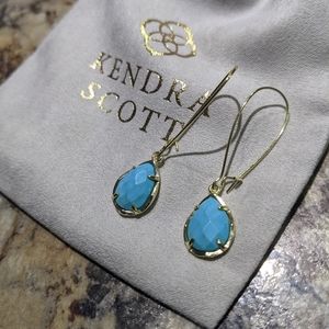 Kendra Scott Gold hoop earrings with turquoise